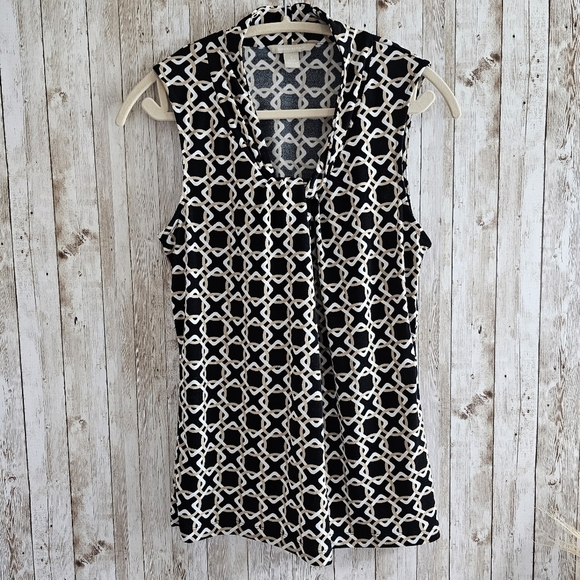 Women's Banana Republic Black and Brown Geometric Print Dress Size S - Picture 1 of 7